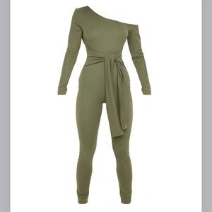 Pretty little thing khaki jumpsuit